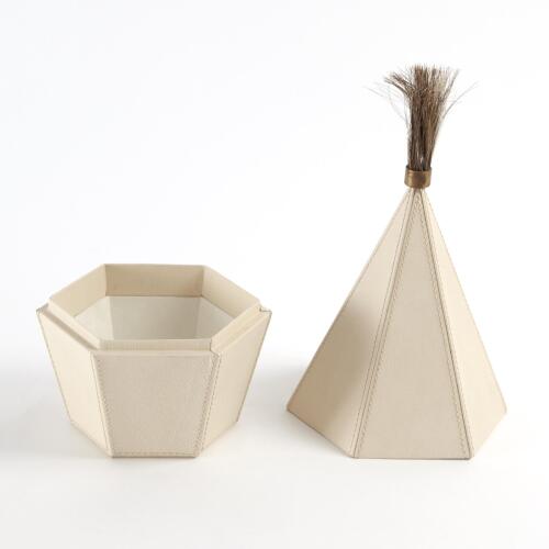 Zephyr Box-Ivory Leather