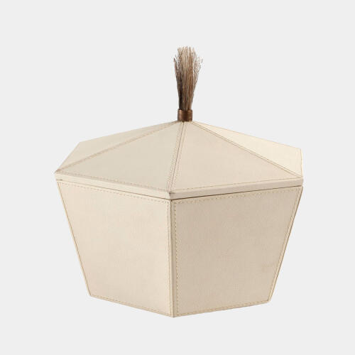 Zephyr Box-Ivory Leather