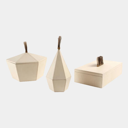 Zephyr Box-Ivory Leather