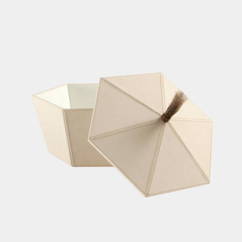 Zephyr Box-Ivory Leather