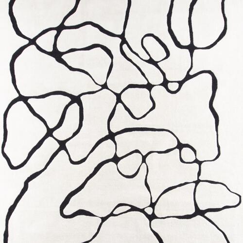Squiggle Rug-Ivory/Black