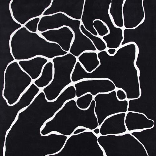 Squiggle Rug-Black/Ivory