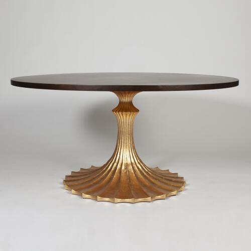 Flute Table Base-Gold Leaf