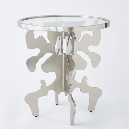Ink Blot Side Table-Nickel