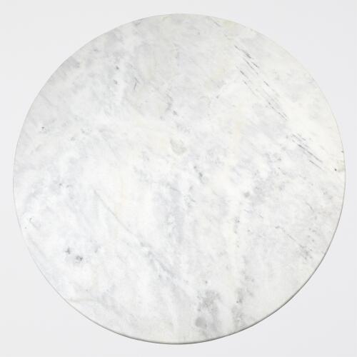 flute table top-round-white marble