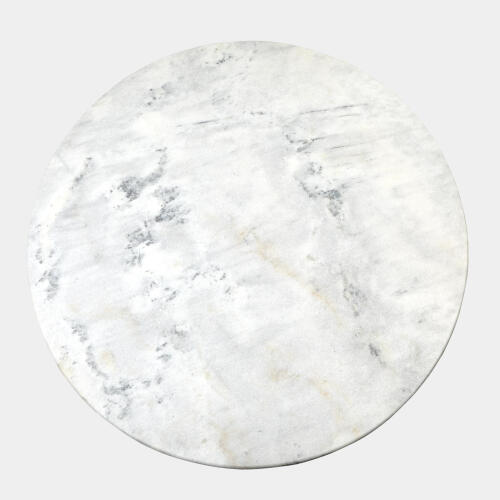 Landry Flute Table-48" Marble Top-34" White Base