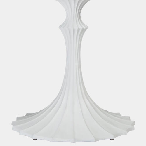 Landry Flute Table-48" Marble Top-34" White Base
