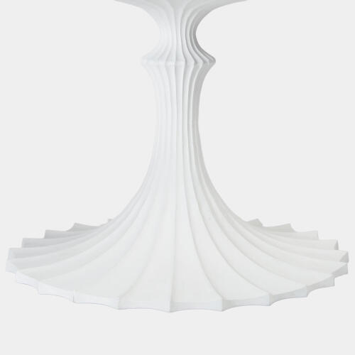 Landry Flute Table-60" Marble Top-34" White Base