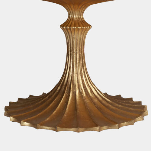 Landry Flute Table-60" Marble Top-34" Gold Base