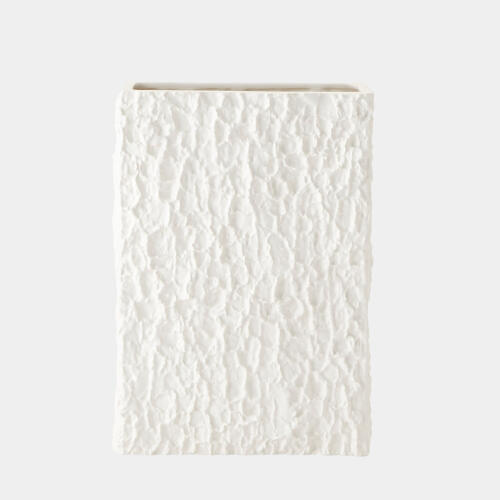 Rhytidome Texture Vase-Matte White