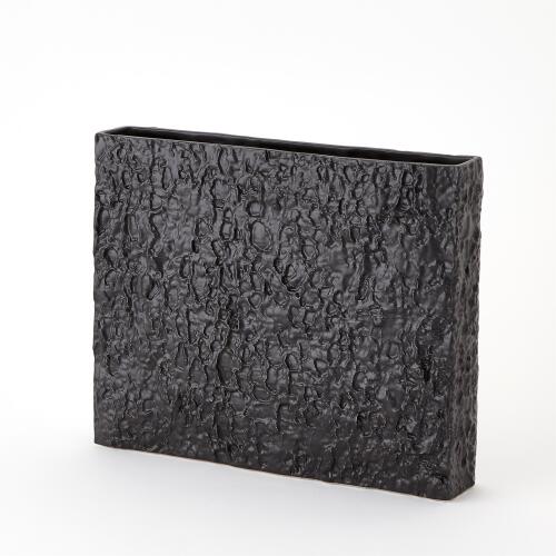 Tree Texture Vase-Matte Black