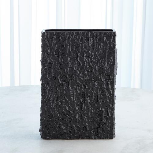 Tree Texture Vase-Matte Black