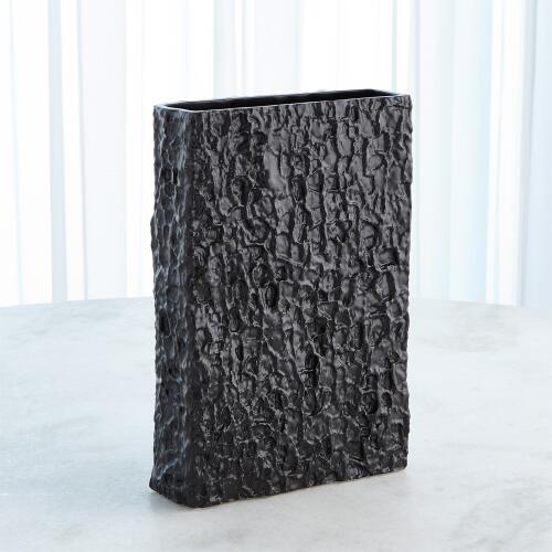 Tree Texture Vase-Matte Black