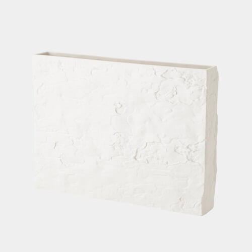 Poplar Tree Bark Texture Vase-Matte White