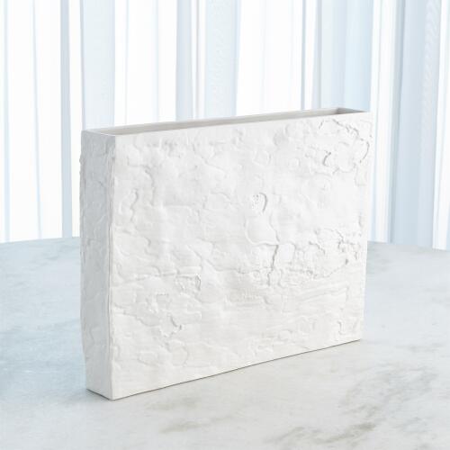 Tree Bark Texture Vase Matte White